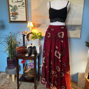 Cato Red Floral Maxi Skirt